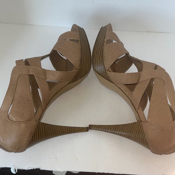PURE ALFRED SUNG | Women's Stiletto Heels Tan Size 10 - Picture 6 of 8
